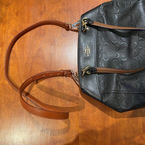 Coach Black Leather Satchel with Gold Details - Picture 10 of 10